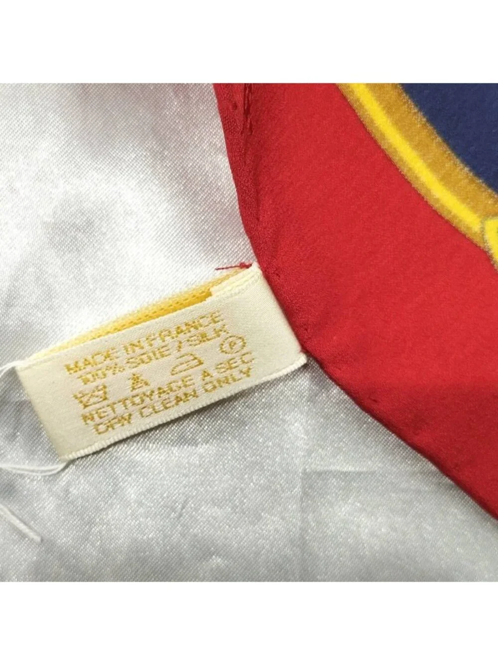 Cartier Scarf Silk 100% Red Navy Multicolor